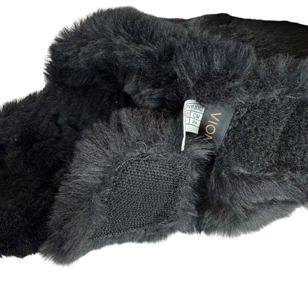Vionic Gemma Plush Black Women's Orthotic Slippers Adjustable Closure Size 7 - Picture 6 of 13